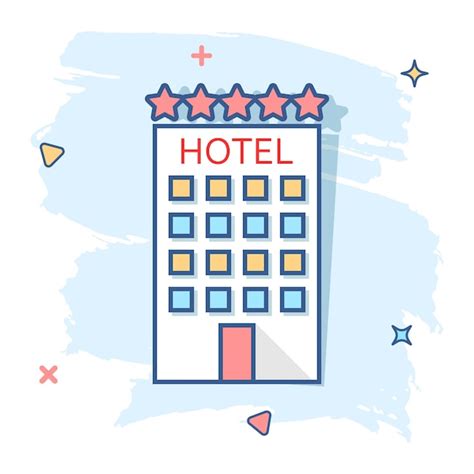 Premium Vector | Vector cartoon hotel icon in comic style Tower sign ...