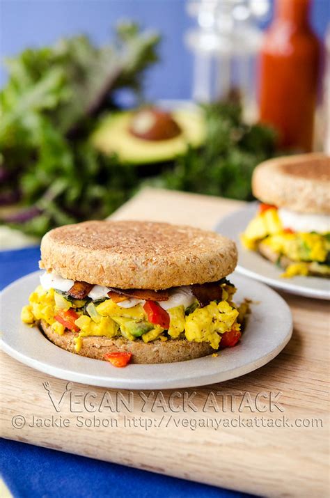 Tofu Scramble Breakfast Sandwiches - Vegan Yack Attack