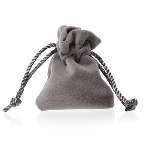 8SEASONS Velveteen Velvet Pouch Jewelry/Gift Bags Rectangle Gray With Drawstring 120mm x76mm(4 6 ...