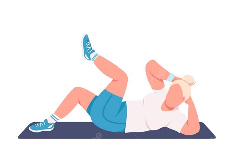 Flat Color Vector Illustration Of A Faceless Female Athlete Performing Crunches Vector, Faceless ...