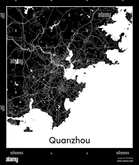 Minimal city map of Quanzhou (China AsMinimal city map of Quanzhou (China Asia)ia Stock Vector ...