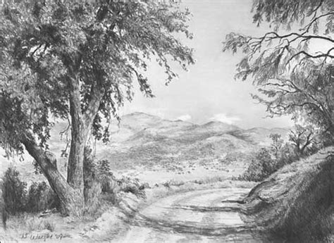 LANDSCAPES - Graphite Pencil Drawings by Diane Wright | Landscape sketch, Landscape drawings ...