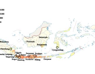 Indonesia Population map | A City Map. Illustrator EPS vector maps