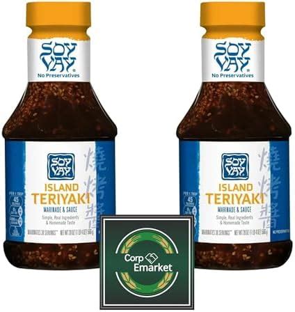 Amazon.com : Island Teriyaki Marinade and Sauce Teriyaki Sauce (20 fl oz x 2 Packs) : Grocery ...