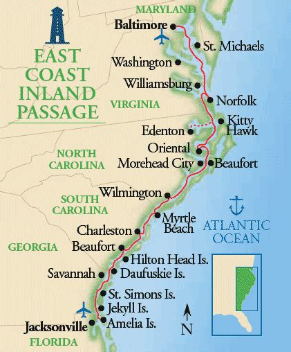 √ Inland Waterways Map East Coast