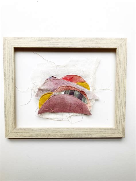 Textile Wall Art Abstract Collage Modern FRAMED 8 X 10 - Etsy