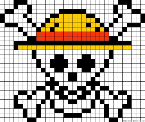 One Piece perler bead pattern Easy Pixel Art, Pixel Art Grid, Pearler ...