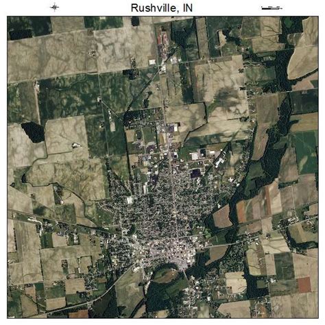 Aerial Photography Map of Rushville, IN Indiana