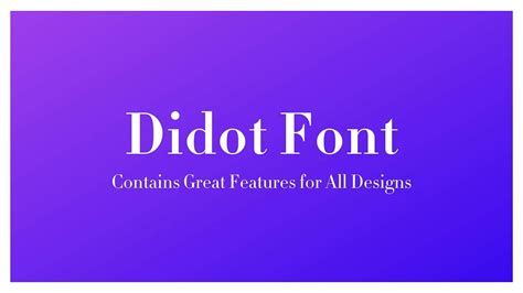 Didot Font Free Download