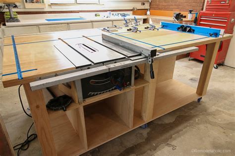 Table Saw Workbench Building Plans with Rockler T-Track System | Remodelaholic | Bloglovin’