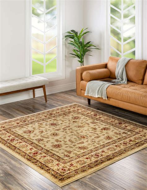 Cream 10' x 10' Aditi Square Rug | Rugs.com