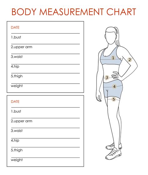 Free Printable Body Measurements Chart For Weight Loss Pdf - Printable ...