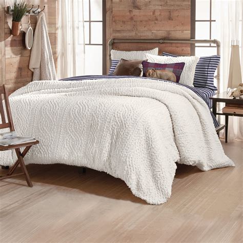 Cable Knit Pinsonic Sherpa Comforter Set by G.H. Bass - Walmart.com - Walmart.com