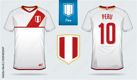 Soccer jersey or football kit template design for Peru national ...