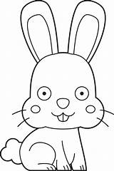 Easy coloring cartoon vector Illustration Of A Rabbit 28763347 Vector  sketch template