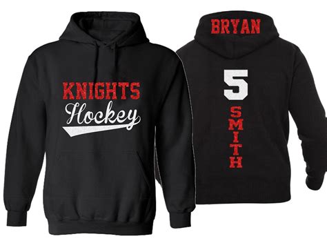 Glitter Hockey Hoodie | Hockey Hoodie | Hockey Spirit Wear | Hockey Bl ...