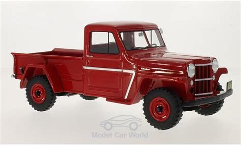 Diecast model cars Jeep Willys 1/18 BoS Models Pick Up red 1954 ...