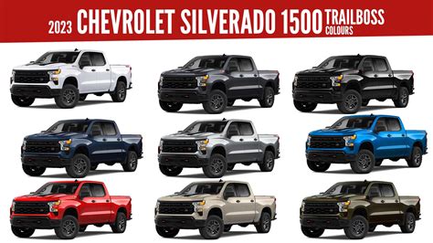 2023 Chevrolet Silverado 1500 Custom Trail Boss - All Color Options ...