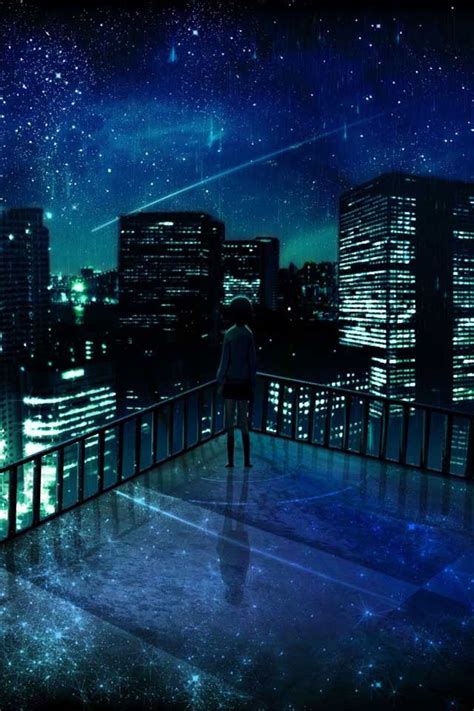 City night sky | Anime city, Anime scenery, Anime galaxy