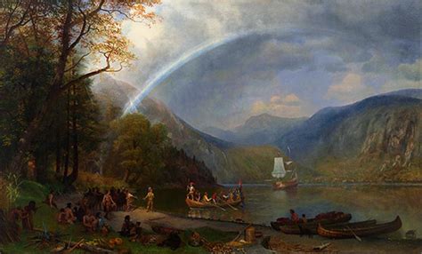 Albert Bierstadt - Discovery of the Hudson River Painting by Les Classics - Fine Art America