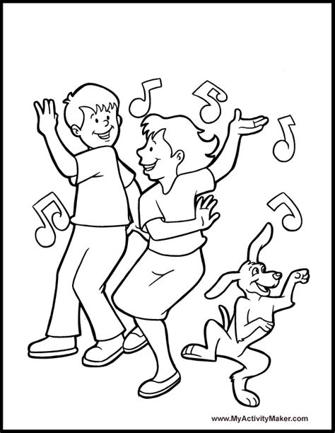 Kids Dancing Coloring Pages_ at GetColorings.com | Free printable ...