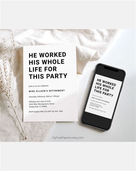 Funny Retirement Party Invitation, Retirement Party Invite for a Man, Editable, Digital ...