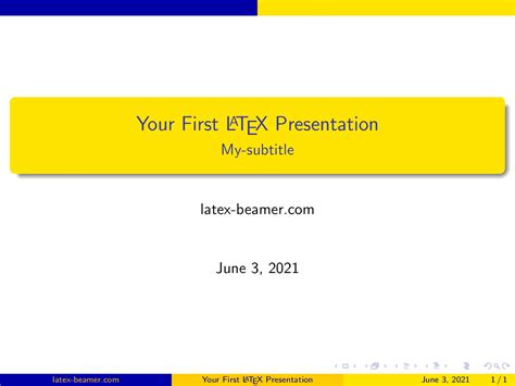 Your First LaTeX Presentation–Title Page - LaTeX Beamer