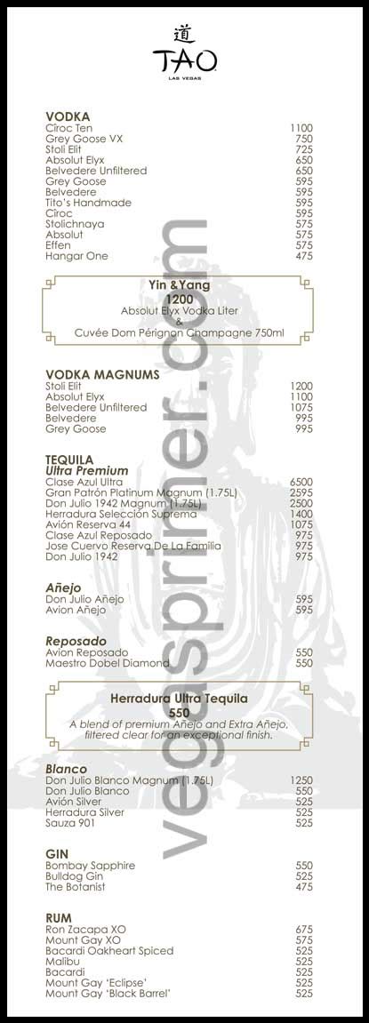 Tao Las Vegas Table Map