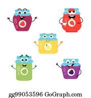 1 A Set Of Cartoon Characters From Jam Clip Art | Royalty Free - GoGraph