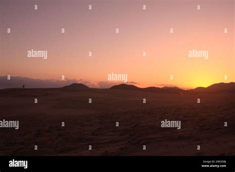 Sunrise from Tottori Sand Dunes Stock Photo - Alamy