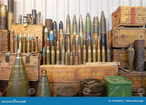 Collection of Old Artillery Shells from Different Periods of Time Editorial Photography - Image ...