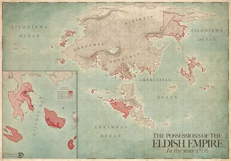 A map of the Possessions of the Eldish Empire in the Year 1706, perfect ...