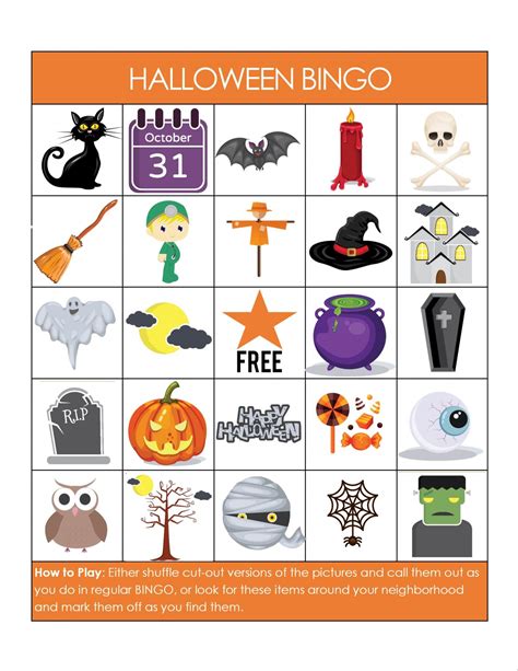 Printable Halloween Bingo Game - Glue Sticks and Gumdrops