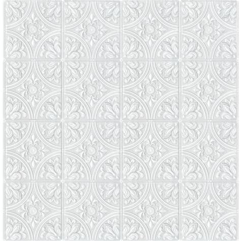 Scott Living 56.4-sq ft White Vinyl Paintable Textured Abstract 3D Prepasted Water Activated ...