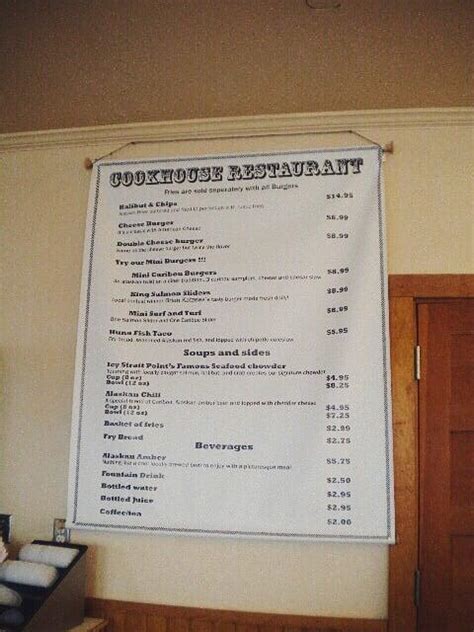 Menu at Duck Point Smokehouse Restaurant, Hoonah