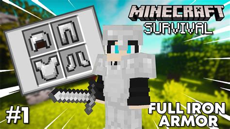 Crafting Full IRON ARMOR in Minecraft Survival (#1) - YouTube