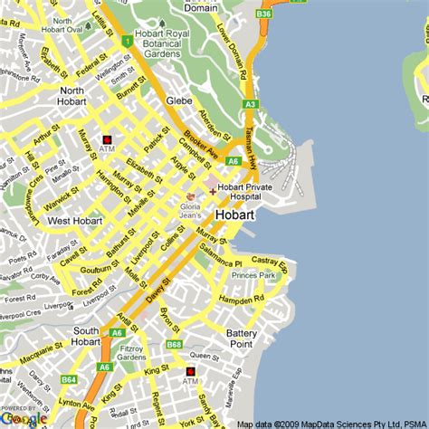 Hobart Map Tourist Attractions - TravelsFinders.Com