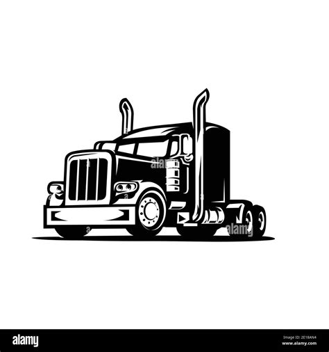 Semi truck 18 wheeler side view vector image isolated Stock Vector Image & Art - Alamy