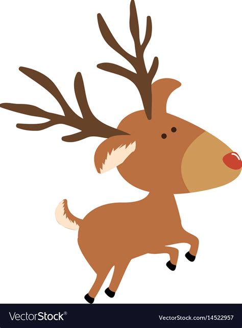 Silhouette caricature color of reindeer jumping Vector Image