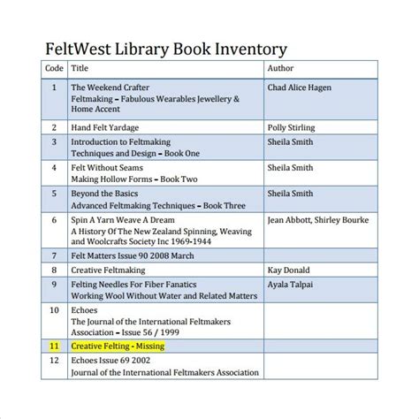 Book Inventory Templates | 9+ Free Printable Xlsx, Docs & PDF | Excel templates, Excel tutorials ...