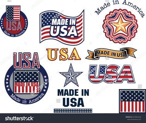 American Patriotic Logo Usa Flag Stock Vector (Royalty Free) 2018863232 ...