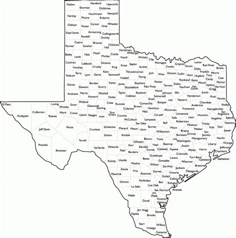 Texas County Map With Names - Texas County Map | Printable Maps