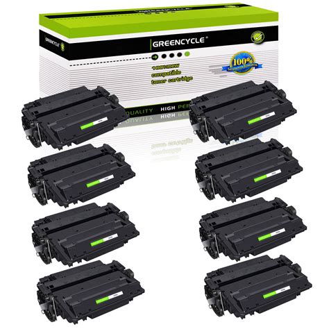 Used 8PK BK Toner Cartridge For HP CE255A 55A LaserJet P3010 P3015N ...