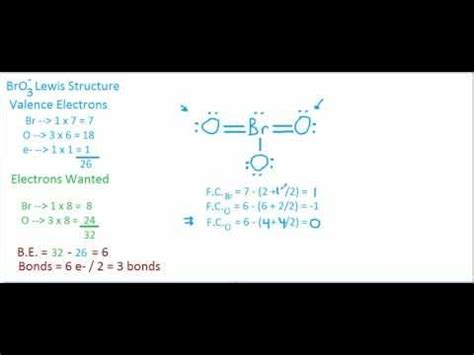 BrO3- Lewis Structure and VSEPR Geometry - YouTube