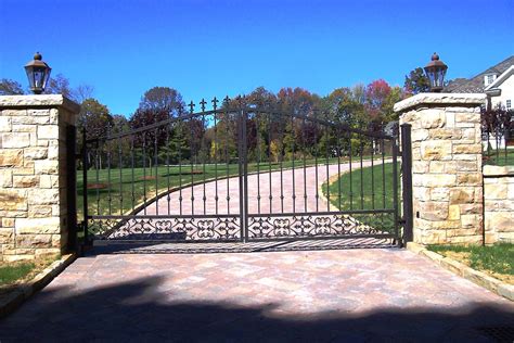 Automated wrought iron entrance gate | Iron gates, Entry gates, Wrought iron gates