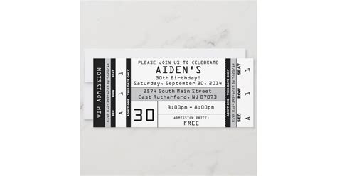 Concert Ticket Invitation Black | Zazzle