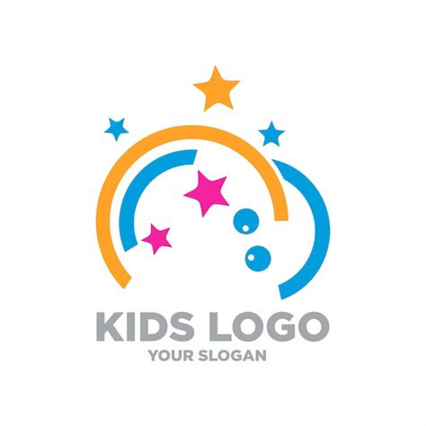 Premium Vector | Kids logo stock illustration