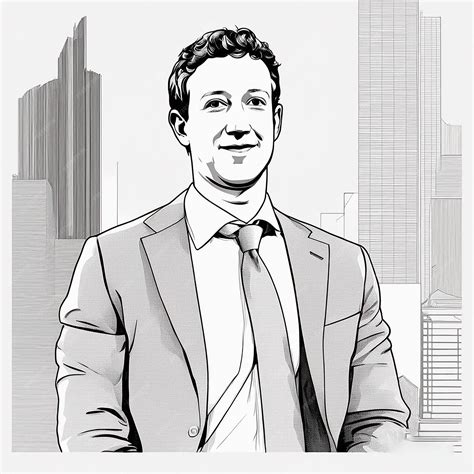 Premium AI Image | mark zuckerberg line art drawing