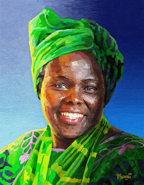 Wangari Maathai Painting by Anthony Mwangi