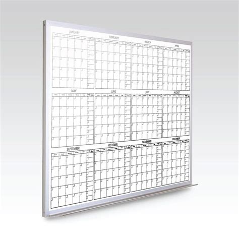 Custom 12 Month Magnetic Whiteboard Calendar 48 x 60 At A Glance (w ...